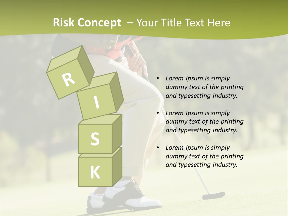 Woman Playing A Game Of Golf PowerPoint Template