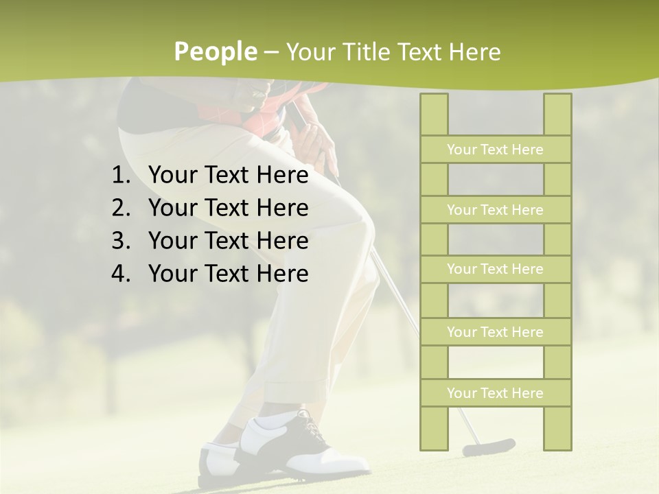 Woman Playing A Game Of Golf PowerPoint Template