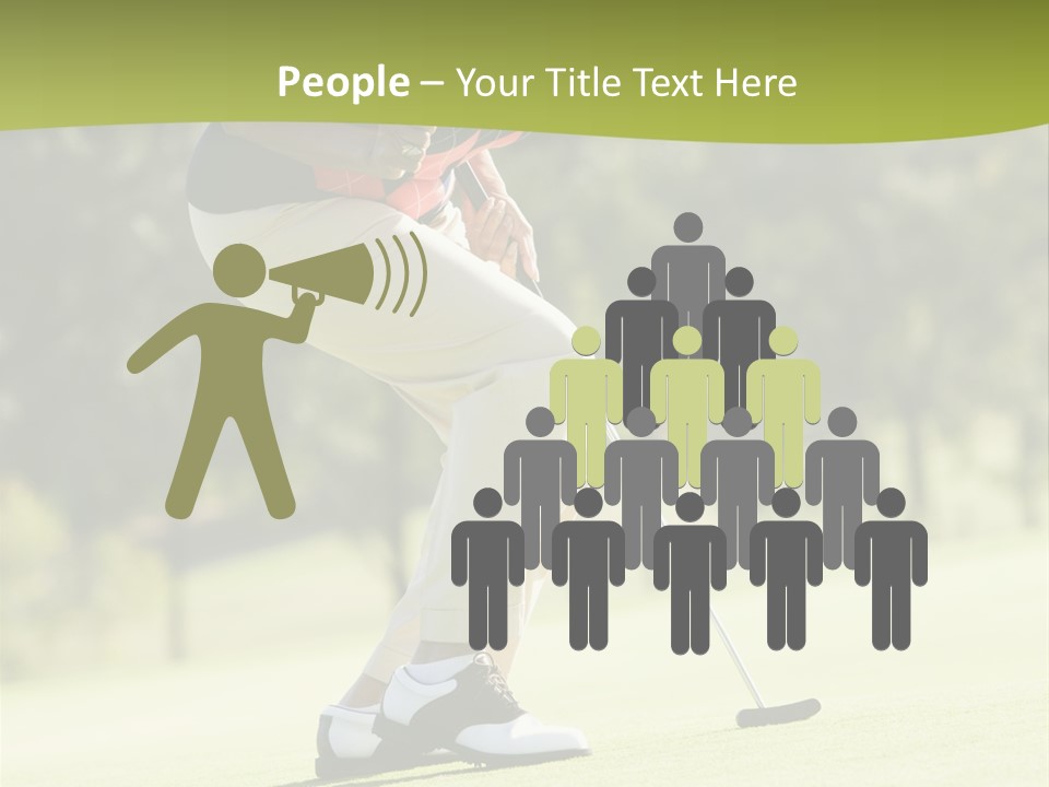 Woman Playing A Game Of Golf PowerPoint Template