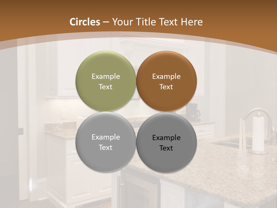 Opulent White Kitchen With Granite Countertops And Wine Fridge PowerPoint Template