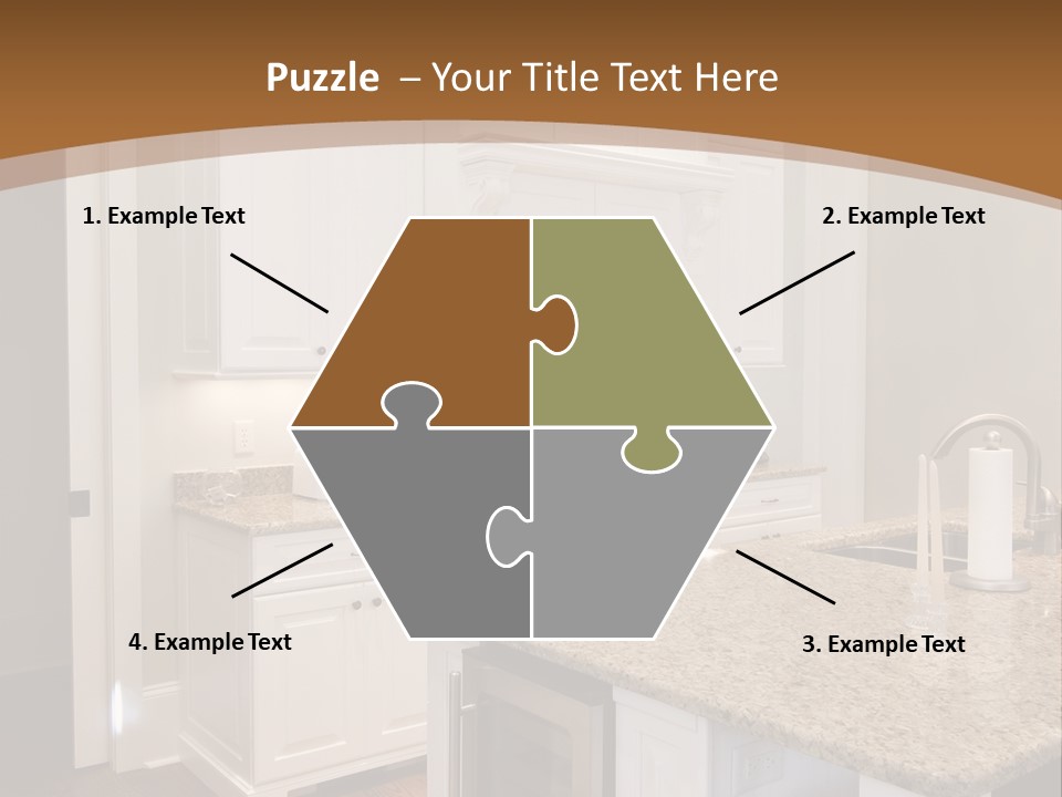 Opulent White Kitchen With Granite Countertops And Wine Fridge PowerPoint Template