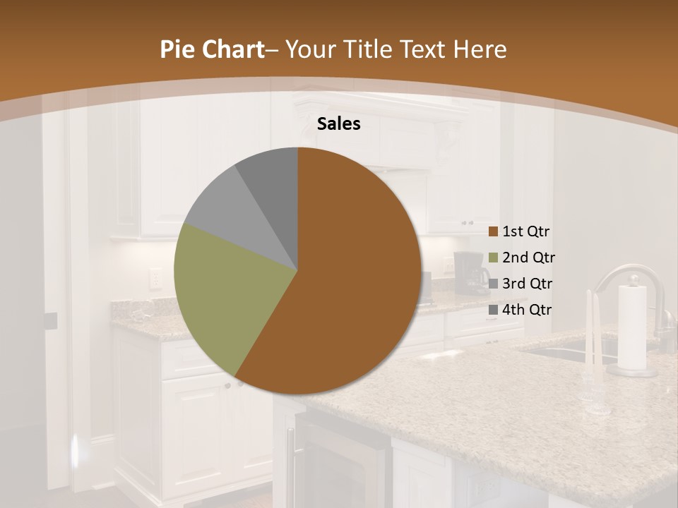 Opulent White Kitchen With Granite Countertops And Wine Fridge PowerPoint Template