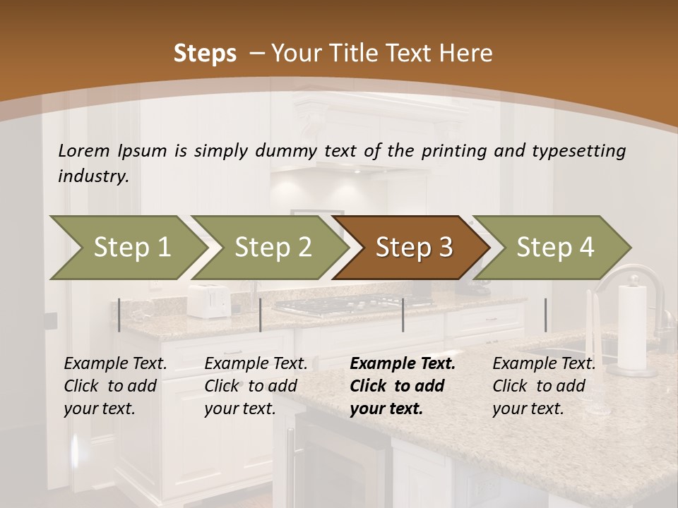 Opulent White Kitchen With Granite Countertops And Wine Fridge PowerPoint Template