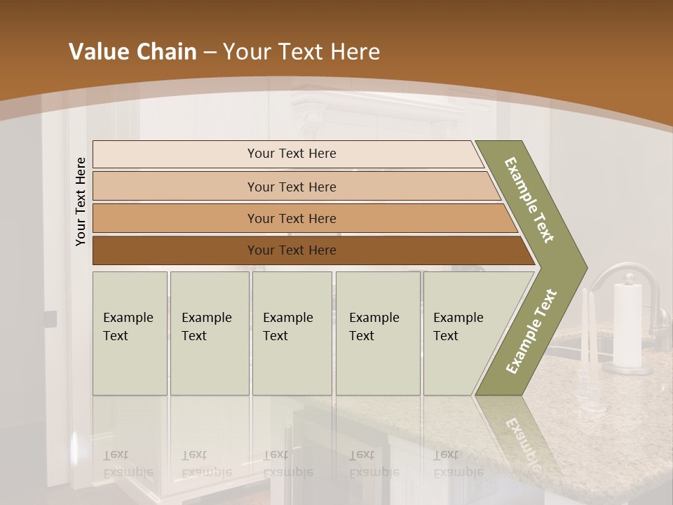 Opulent White Kitchen With Granite Countertops And Wine Fridge PowerPoint Template