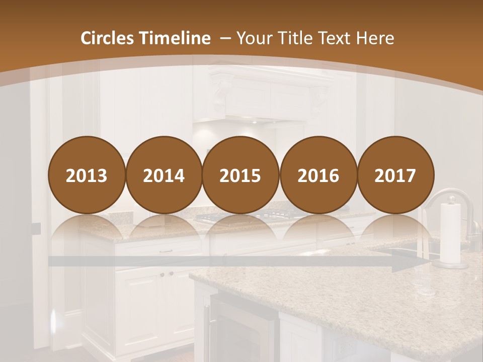 Opulent White Kitchen With Granite Countertops And Wine Fridge PowerPoint Template