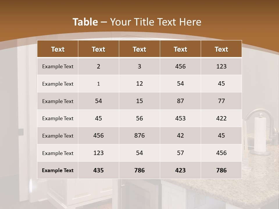 Opulent White Kitchen With Granite Countertops And Wine Fridge PowerPoint Template