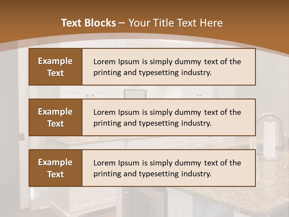 Opulent White Kitchen With Granite Countertops And Wine Fridge PowerPoint Template