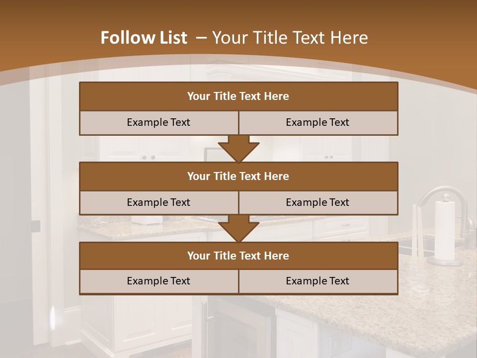 Opulent White Kitchen With Granite Countertops And Wine Fridge PowerPoint Template