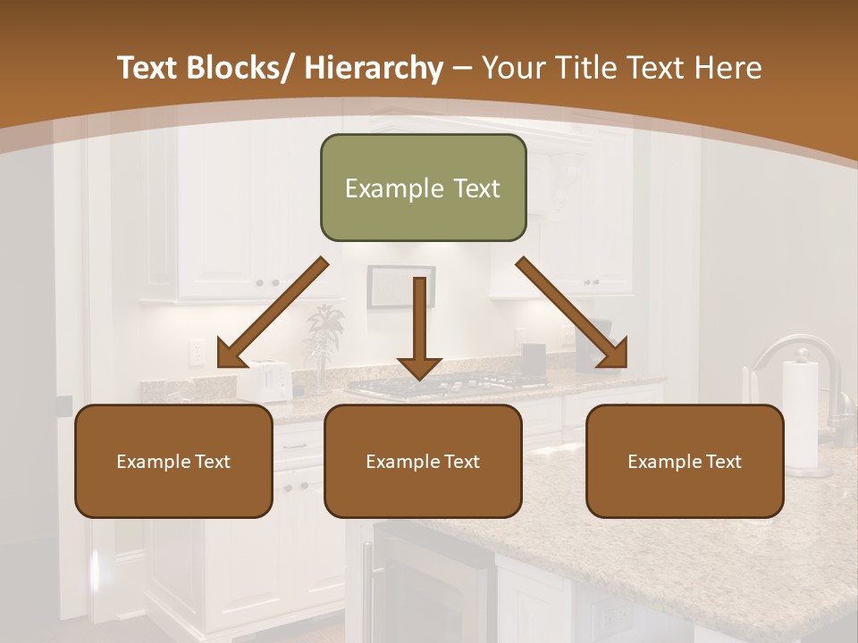 Opulent White Kitchen With Granite Countertops And Wine Fridge PowerPoint Template