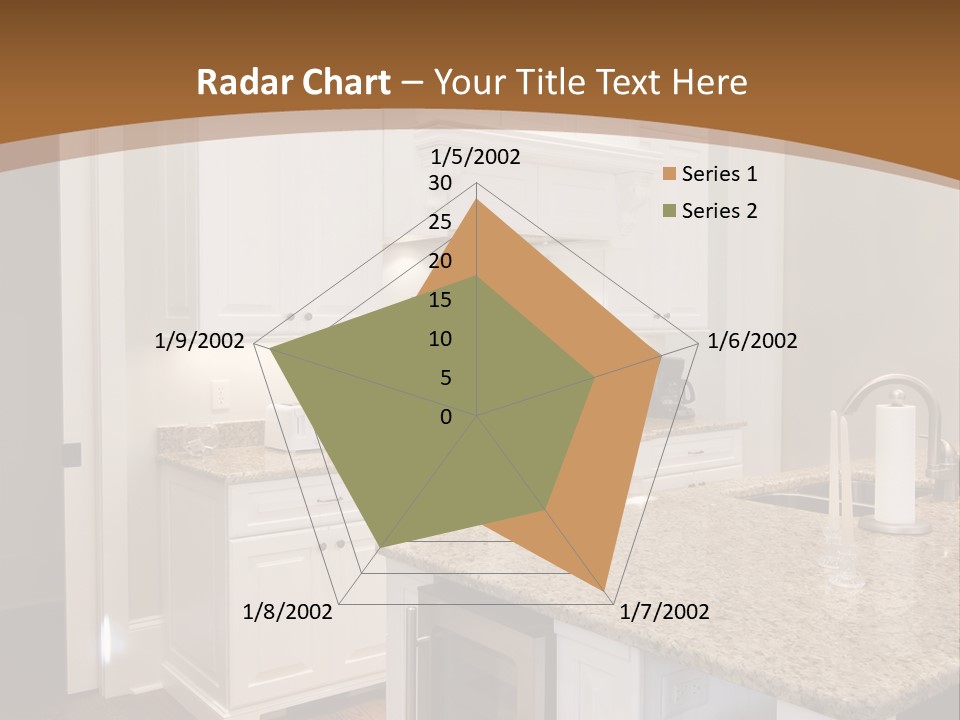 Opulent White Kitchen With Granite Countertops And Wine Fridge PowerPoint Template