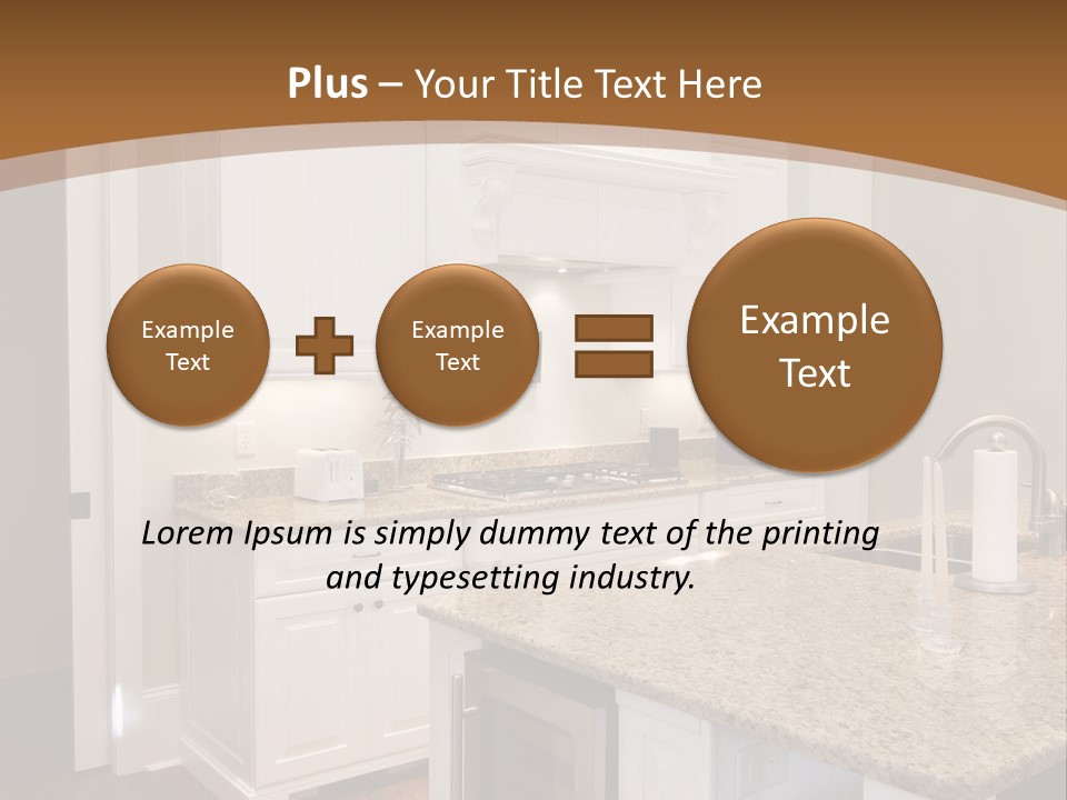 Opulent White Kitchen With Granite Countertops And Wine Fridge PowerPoint Template