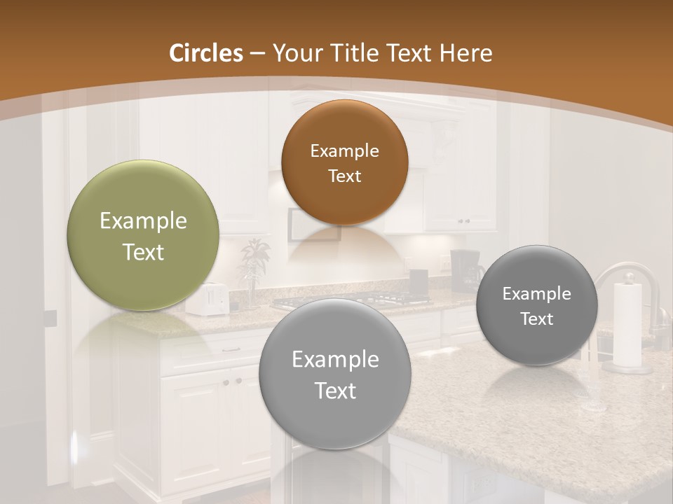 Opulent White Kitchen With Granite Countertops And Wine Fridge PowerPoint Template