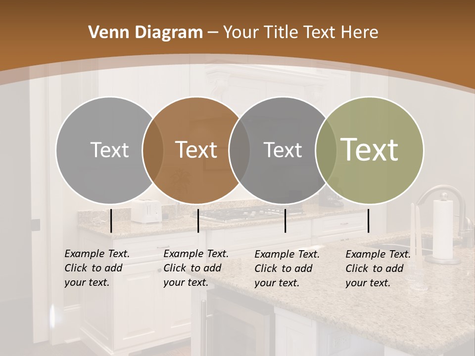 Opulent White Kitchen With Granite Countertops And Wine Fridge PowerPoint Template