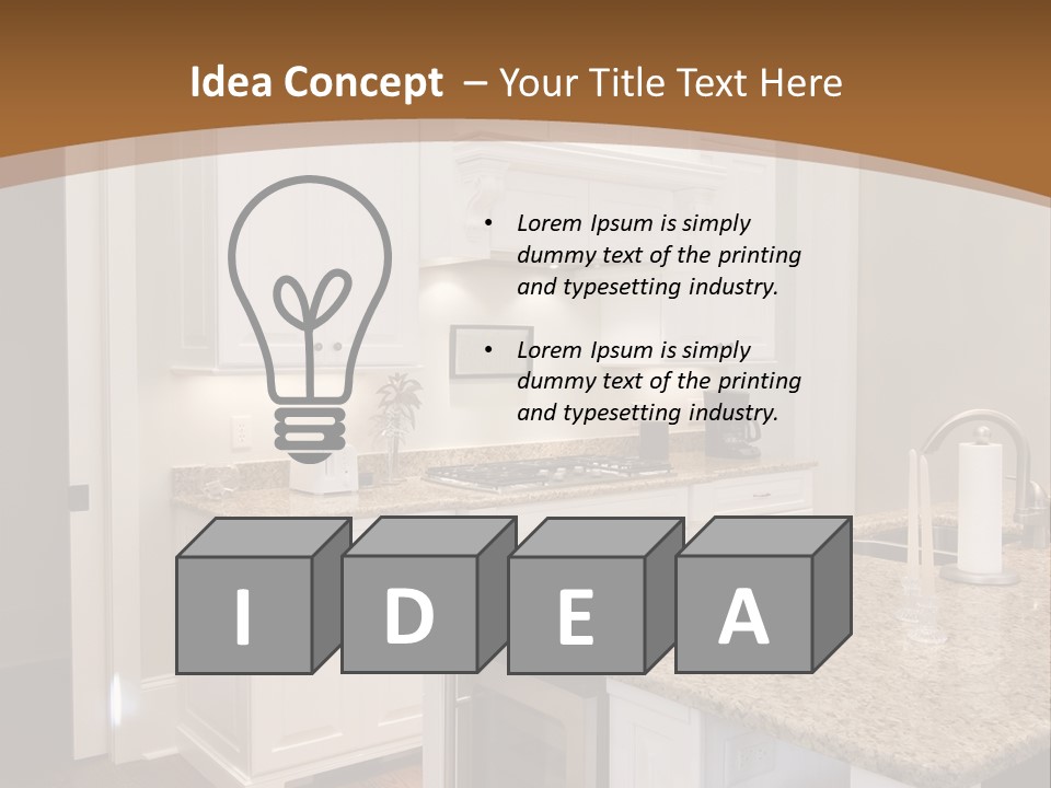 Opulent White Kitchen With Granite Countertops And Wine Fridge PowerPoint Template