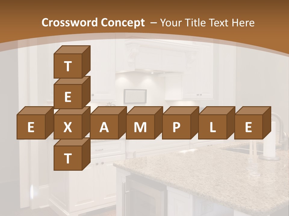 Opulent White Kitchen With Granite Countertops And Wine Fridge PowerPoint Template