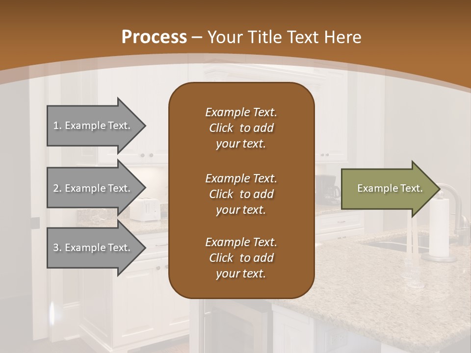 Opulent White Kitchen With Granite Countertops And Wine Fridge PowerPoint Template