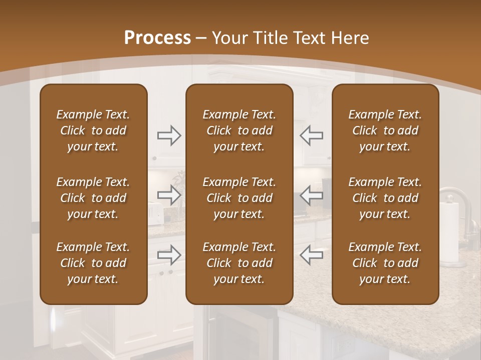 Opulent White Kitchen With Granite Countertops And Wine Fridge PowerPoint Template