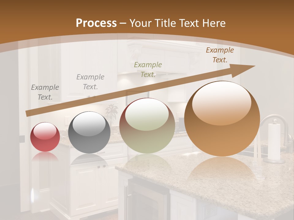 Opulent White Kitchen With Granite Countertops And Wine Fridge PowerPoint Template