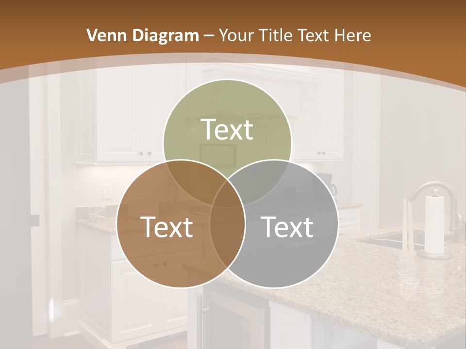 Opulent White Kitchen With Granite Countertops And Wine Fridge PowerPoint Template