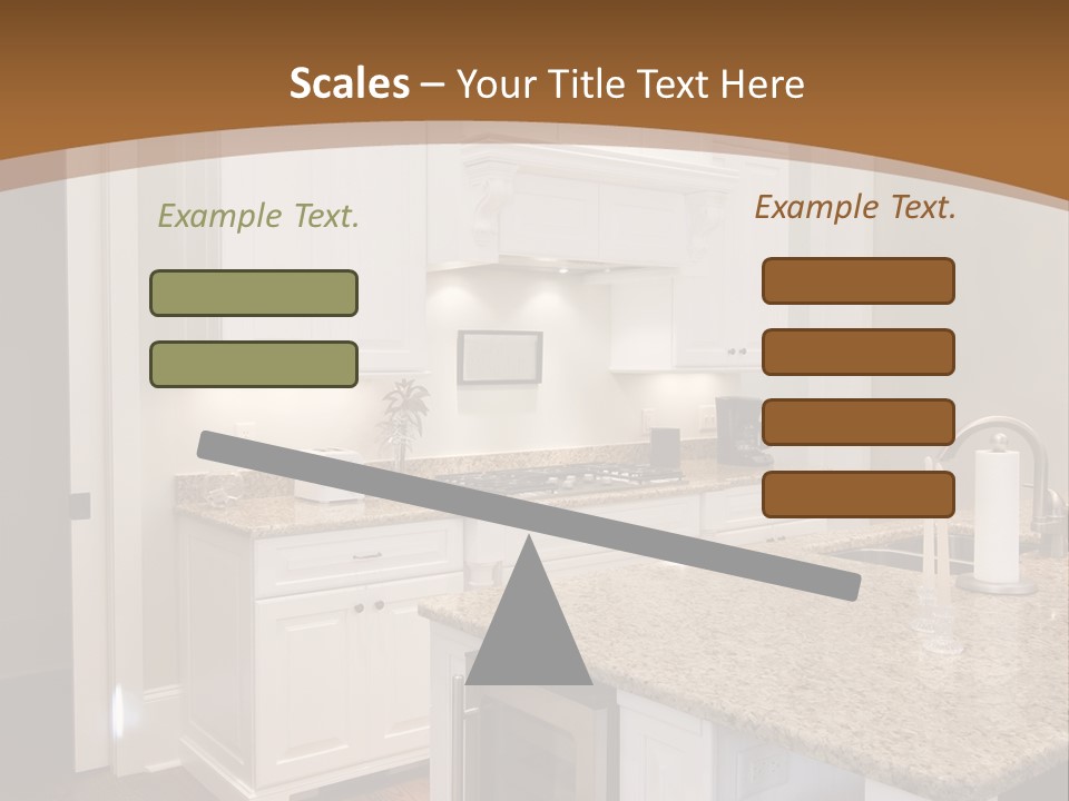 Opulent White Kitchen With Granite Countertops And Wine Fridge PowerPoint Template