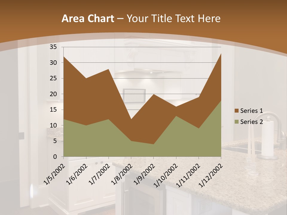 Opulent White Kitchen With Granite Countertops And Wine Fridge PowerPoint Template