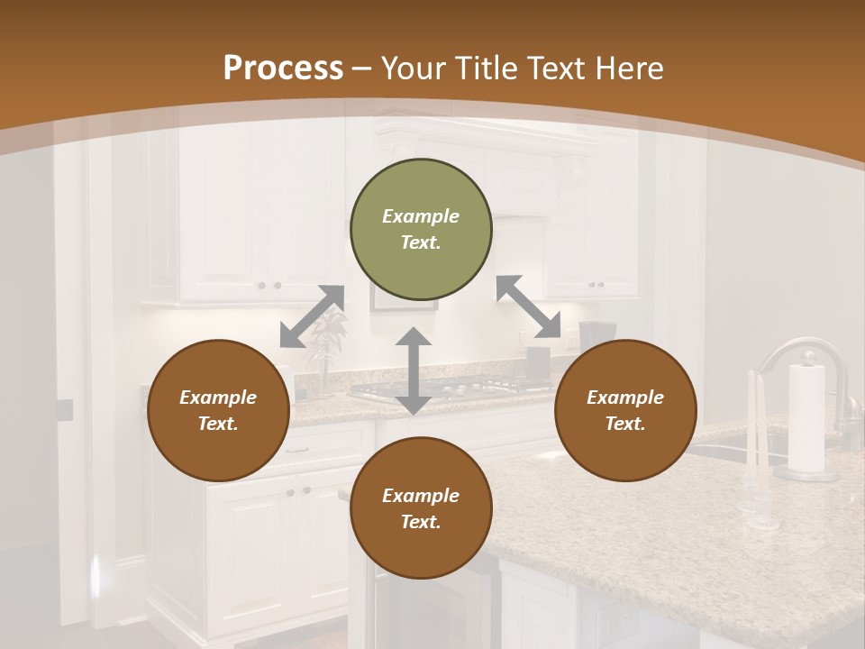 Opulent White Kitchen With Granite Countertops And Wine Fridge PowerPoint Template