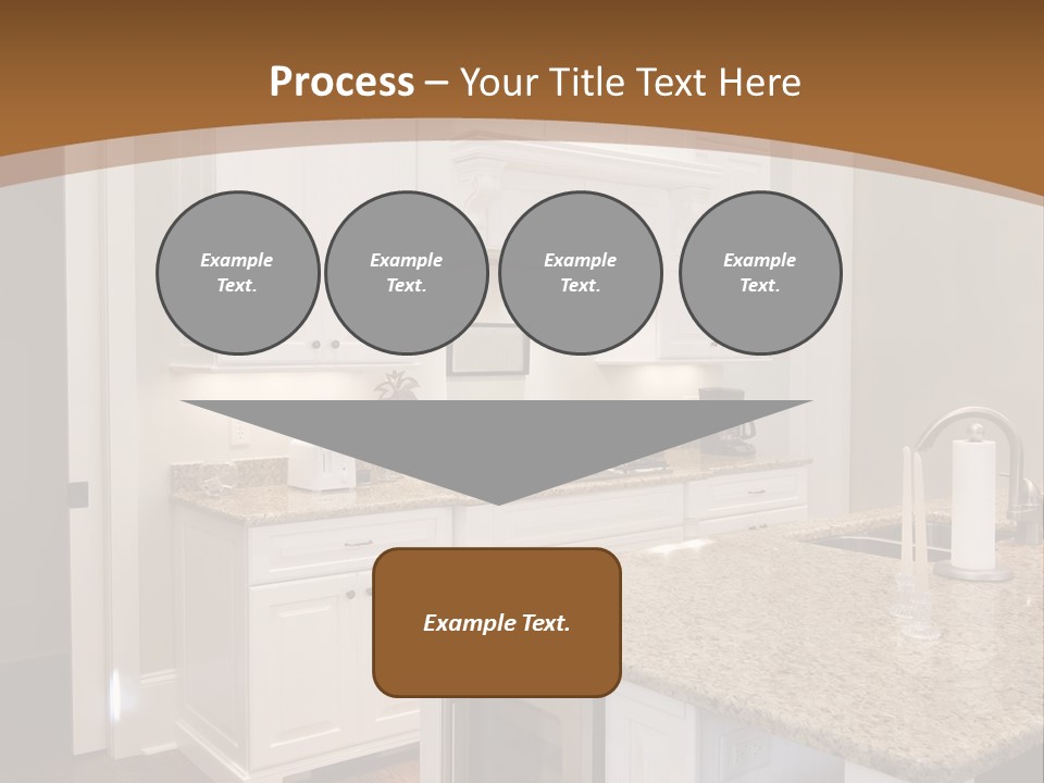 Opulent White Kitchen With Granite Countertops And Wine Fridge PowerPoint Template