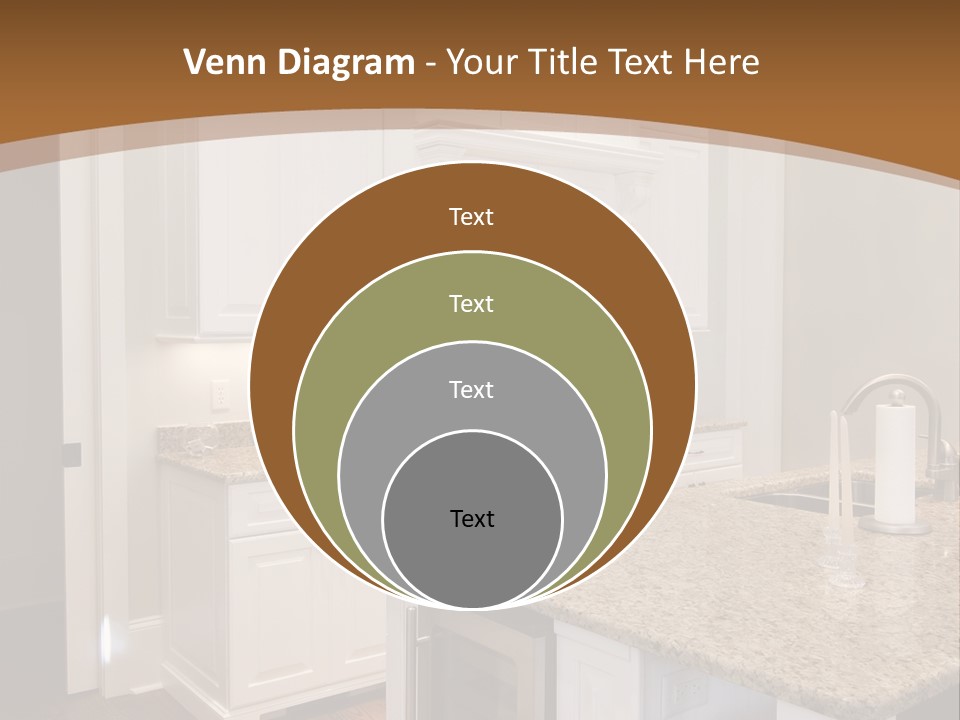 Opulent White Kitchen With Granite Countertops And Wine Fridge PowerPoint Template