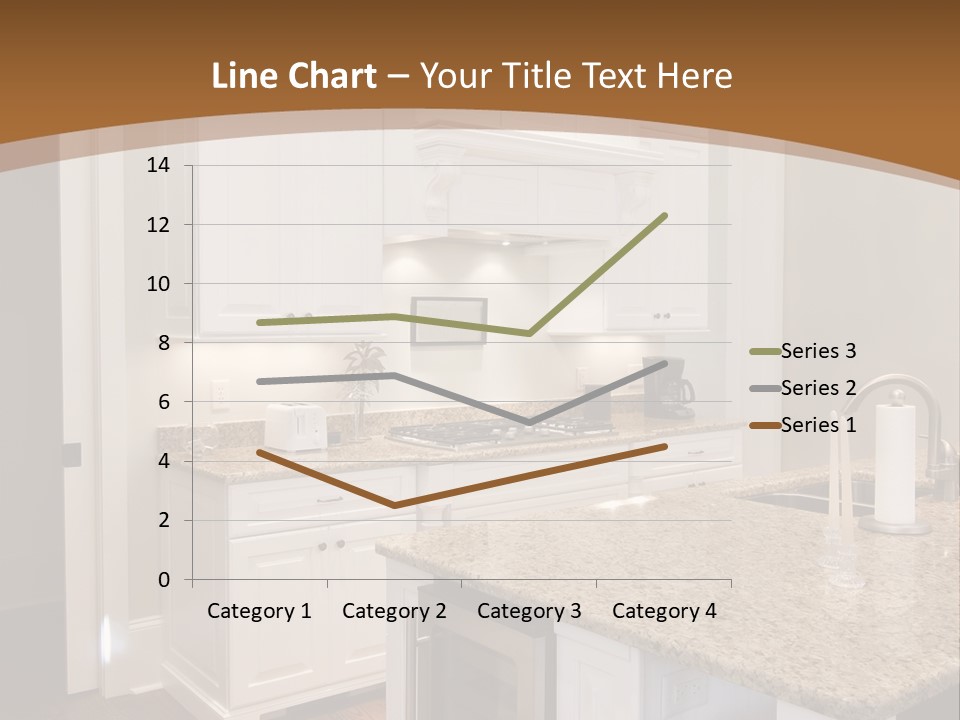 Opulent White Kitchen With Granite Countertops And Wine Fridge PowerPoint Template