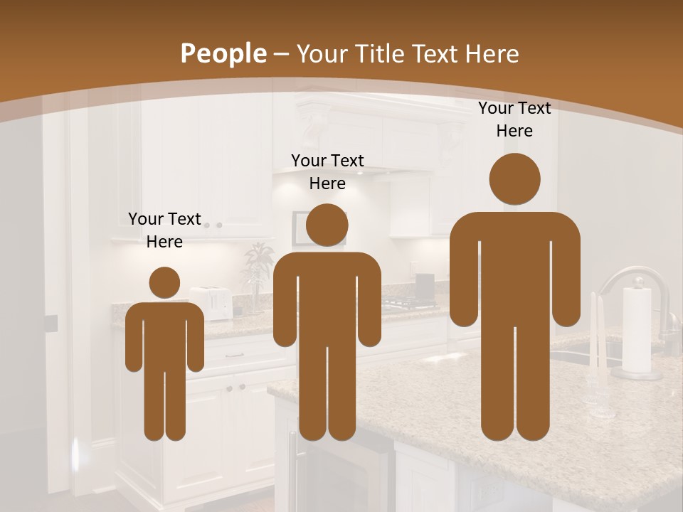 Opulent White Kitchen With Granite Countertops And Wine Fridge PowerPoint Template