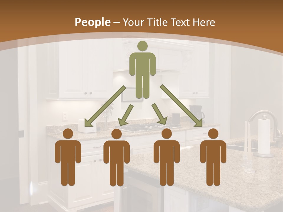 Opulent White Kitchen With Granite Countertops And Wine Fridge PowerPoint Template