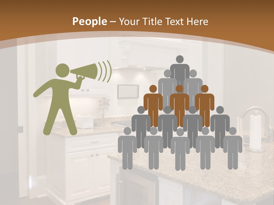 Opulent White Kitchen With Granite Countertops And Wine Fridge PowerPoint Template