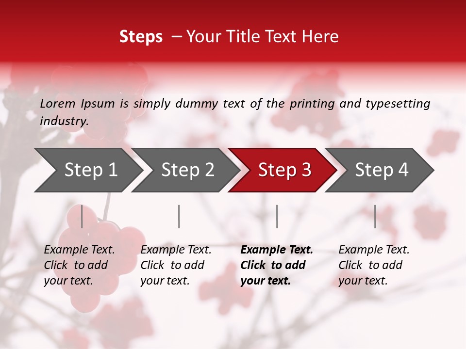 Close-Up Of Red Viburnum Berries Covered With Snow PowerPoint Template