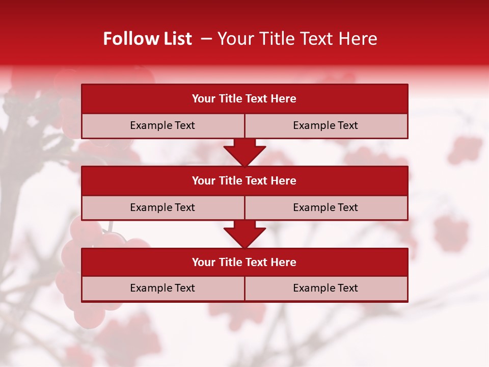 Close-Up Of Red Viburnum Berries Covered With Snow PowerPoint Template