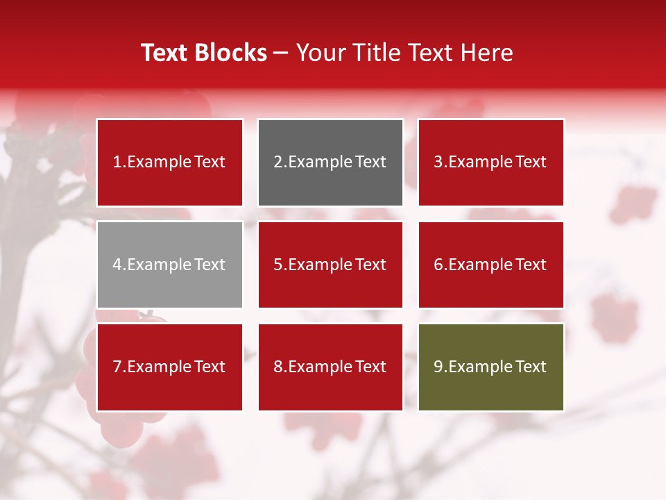 Close-Up Of Red Viburnum Berries Covered With Snow PowerPoint Template