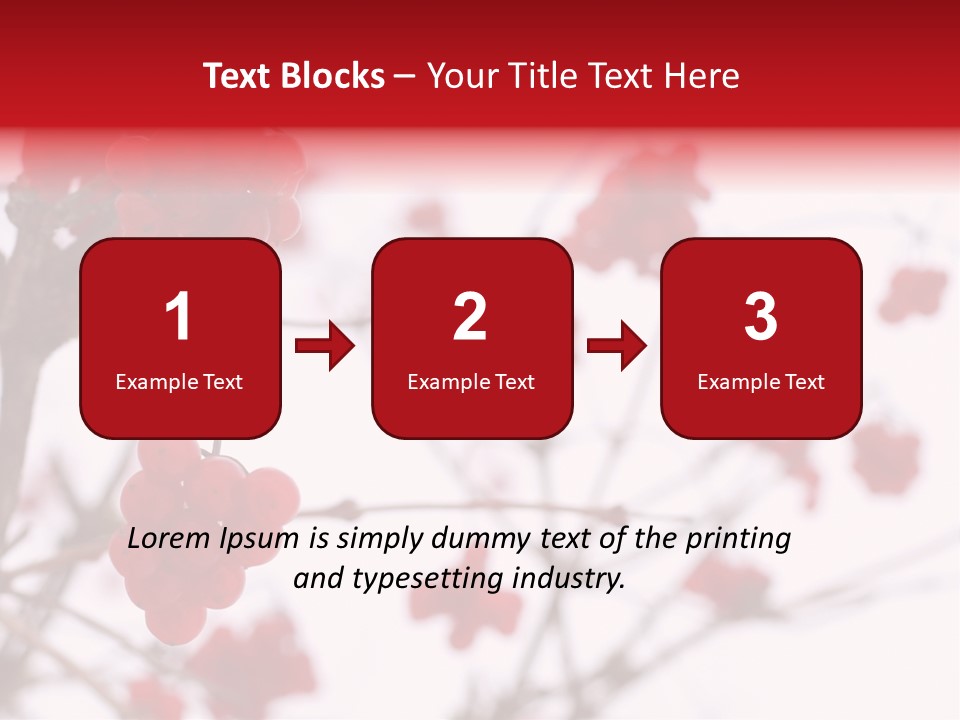 Close-Up Of Red Viburnum Berries Covered With Snow PowerPoint Template