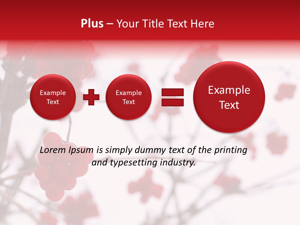 Close-Up Of Red Viburnum Berries Covered With Snow PowerPoint Template