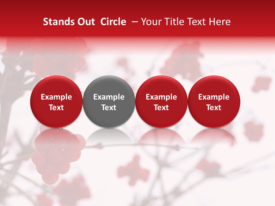 Close-Up Of Red Viburnum Berries Covered With Snow PowerPoint Template