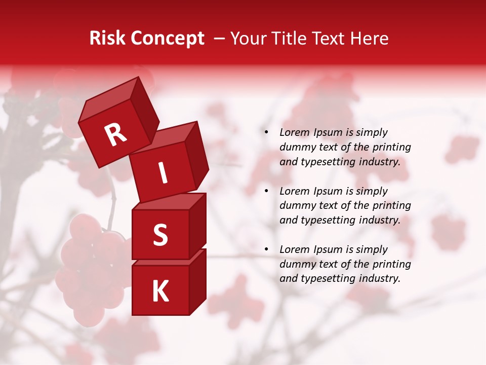 Close-Up Of Red Viburnum Berries Covered With Snow PowerPoint Template