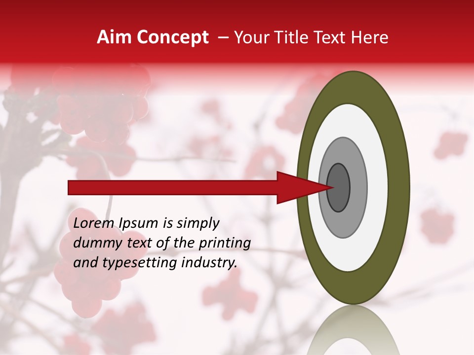 Close-Up Of Red Viburnum Berries Covered With Snow PowerPoint Template