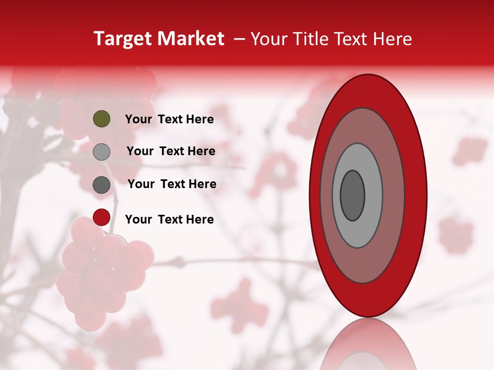 Close-Up Of Red Viburnum Berries Covered With Snow PowerPoint Template