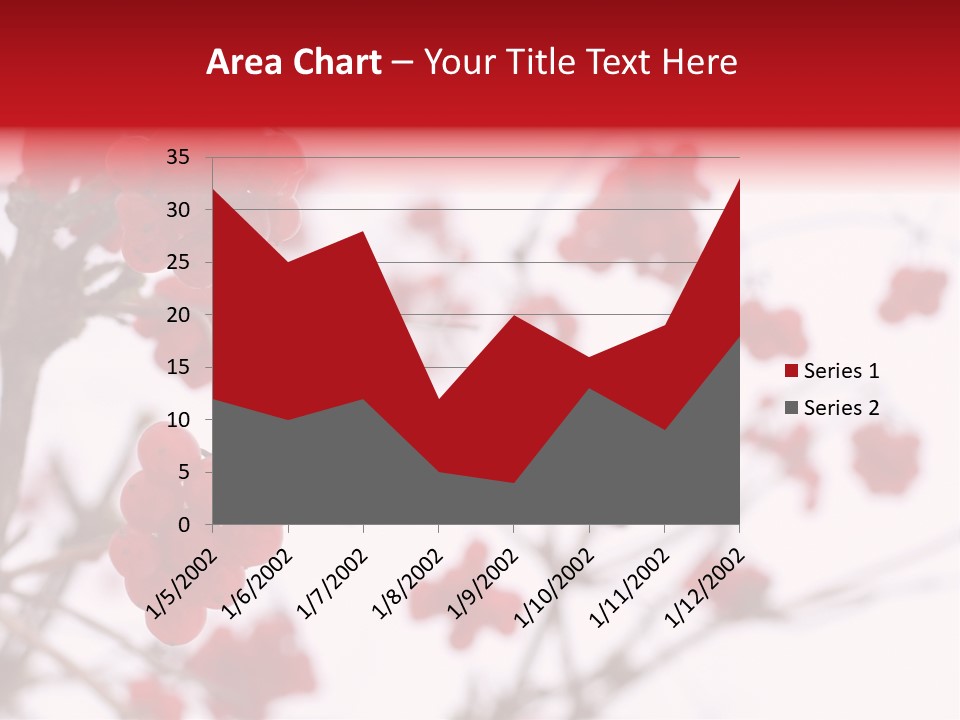Close-Up Of Red Viburnum Berries Covered With Snow PowerPoint Template