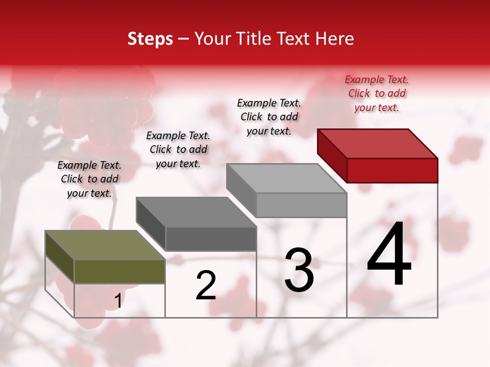 Close-Up Of Red Viburnum Berries Covered With Snow PowerPoint Template