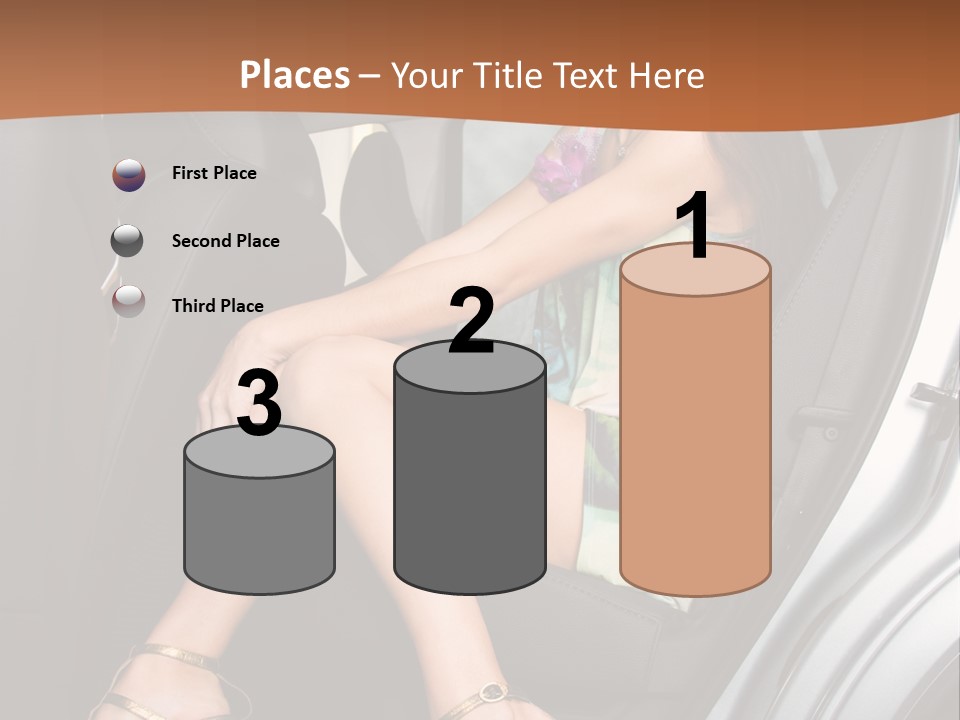A Woman Sitting In The Back Seat Of A Car PowerPoint Template