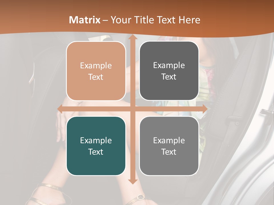 A Woman Sitting In The Back Seat Of A Car PowerPoint Template