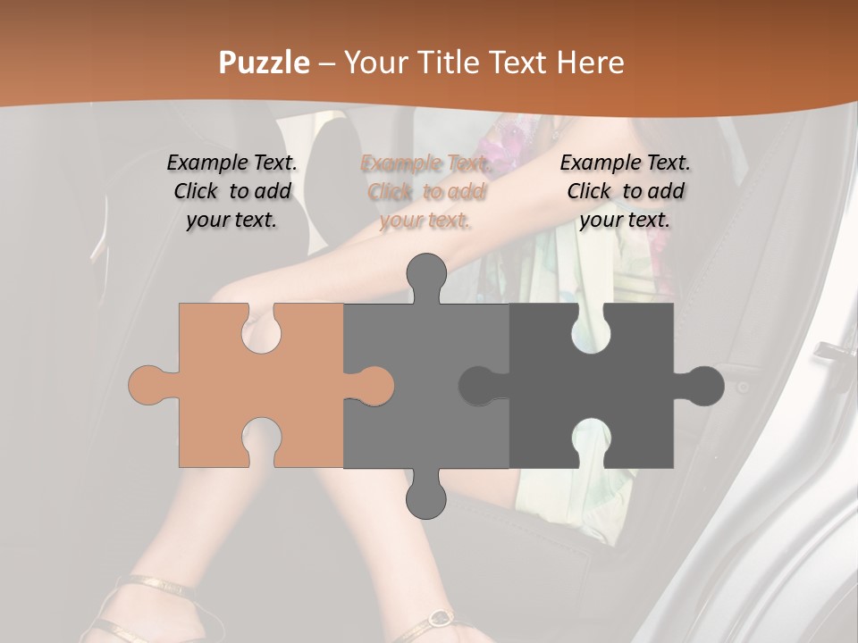 A Woman Sitting In The Back Seat Of A Car PowerPoint Template