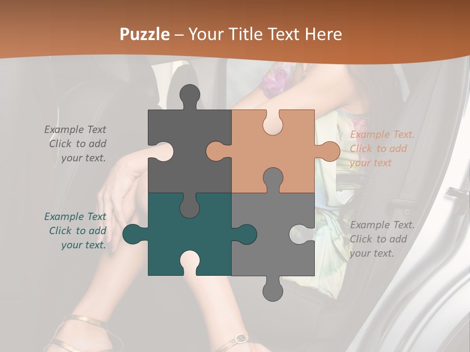 A Woman Sitting In The Back Seat Of A Car PowerPoint Template