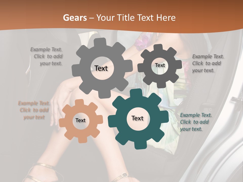 A Woman Sitting In The Back Seat Of A Car PowerPoint Template