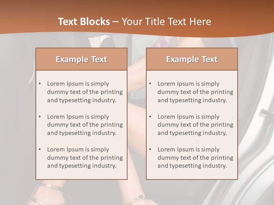 A Woman Sitting In The Back Seat Of A Car PowerPoint Template