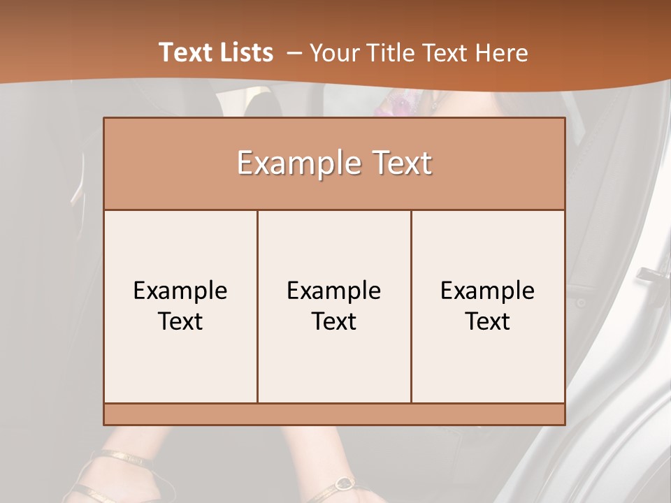 A Woman Sitting In The Back Seat Of A Car PowerPoint Template